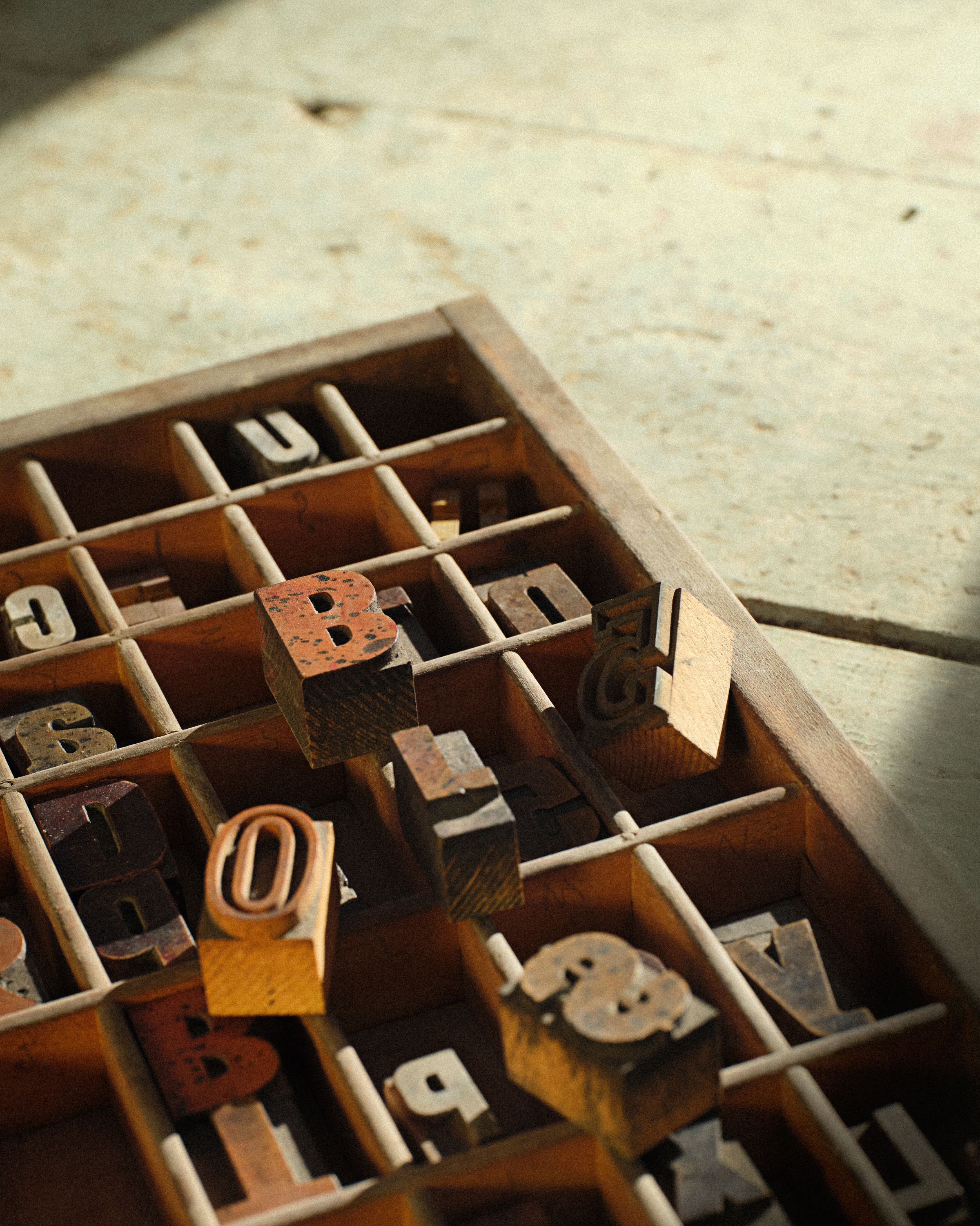 Caractères typographiques en bois
